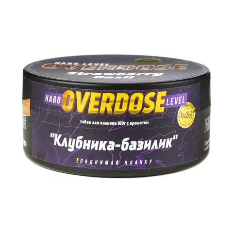 Табак для кальяна Overdose Клубника-базилик, 100г.