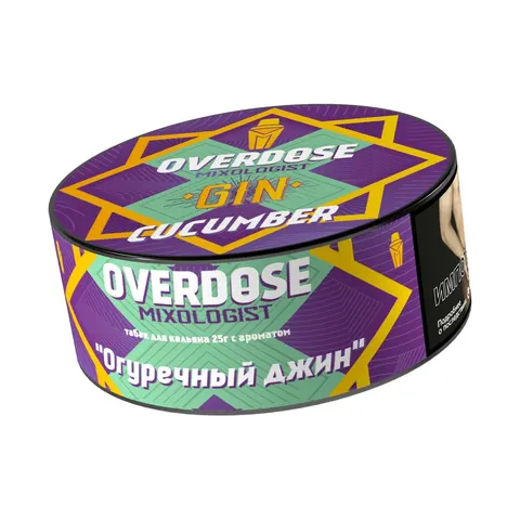 Табак для кальяна Overdose Огуречный джин, 25 гр.