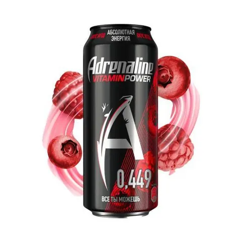 Энергетик Adrenaline Витаминный коктейль (Ягоды) 0.44л