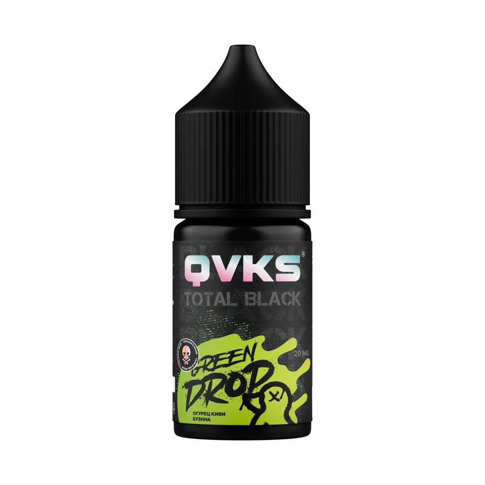 Ароматизатор QVKS Total Black Огурец, киви, бузина